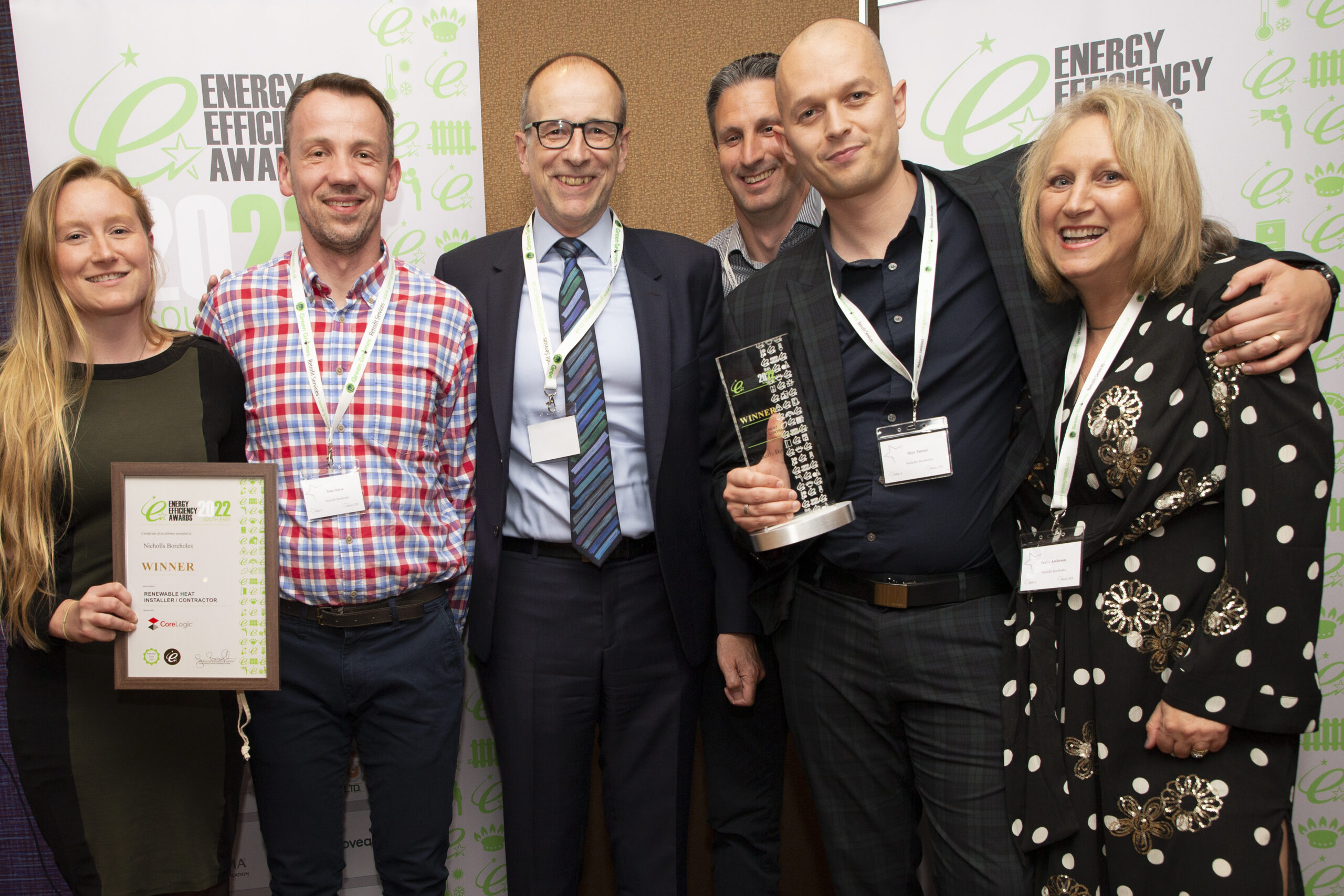 Nicholls team winning award at South East Energy Efficiency Awards